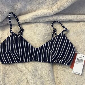 New With Tags Aerie Navy and White Striped Bikini Top